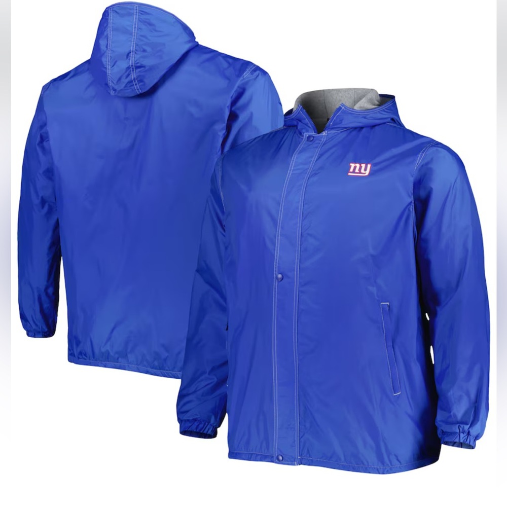 NEW NWT NY Giants Dunbrooke Legacy Stadium Full-Zip Jacket hooded L blue lined